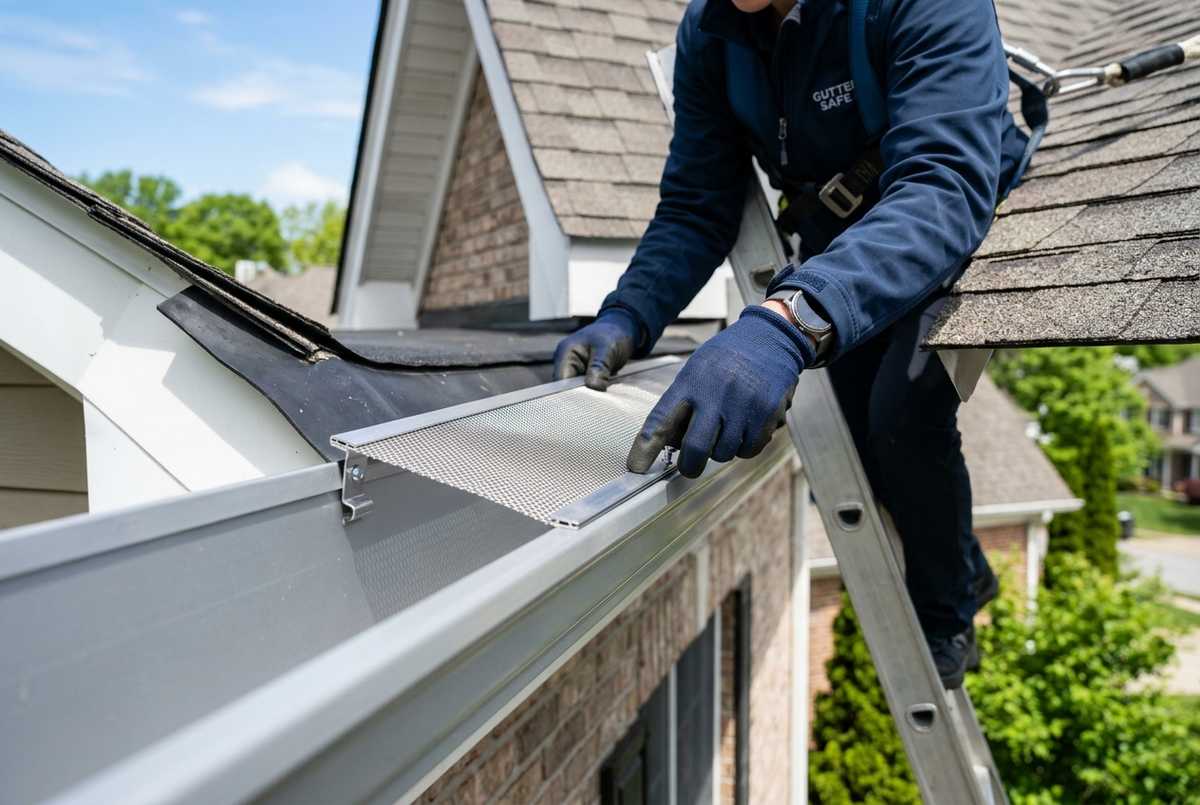 Gutter Guard Installation — fitting premium leaf mesh gutter guards in Cartersville GA